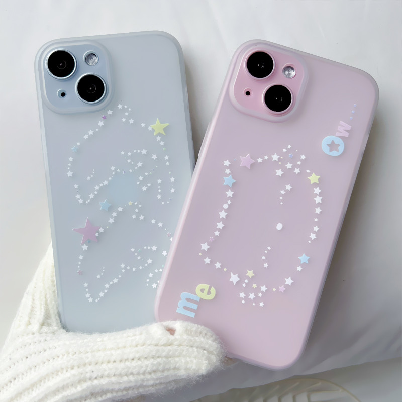 Line star cat frosted soft shell สําหรับ iphone case 16promax 15 15promax 14promax 13pro 13promax 11 12promax 8JJX
