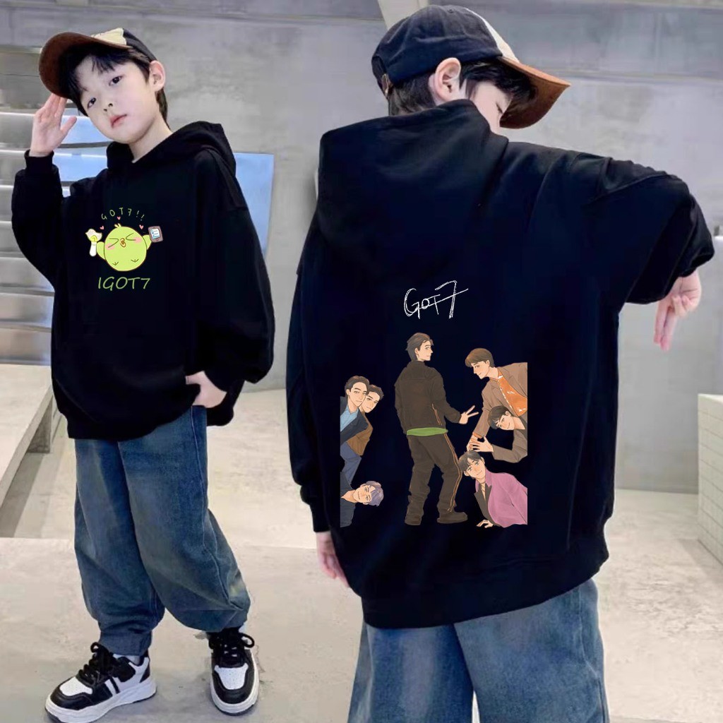 💚GOT7💚 GOT7 เสื้อฮู้ดเด็กชายและเด็กหญิงแขนยาวผ้าฝ้ายเด็ก 120-150CM GOT7 kids hoodies
