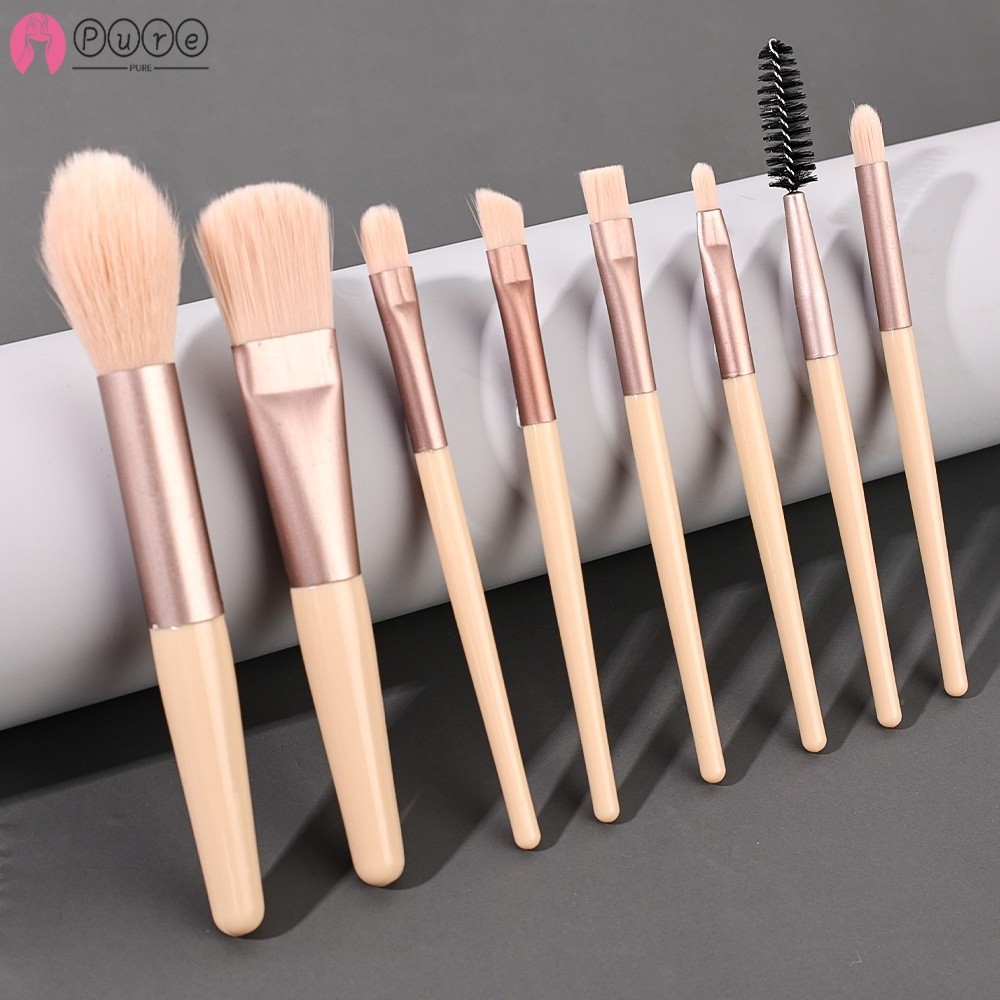 [BZ]ชุดแปรงแต่งหน้า - 8 ชิ้นชุด - สําหรับใบหน้า, รองพื้น, แป้ง, คอนซีลเลอร์, คิ้ว, อายแชโดว์, บลัชออน - ความแม่นยําบางพิเศษ, เส้นใยนุ่ม - แปรงแต่งหน้า, เครื