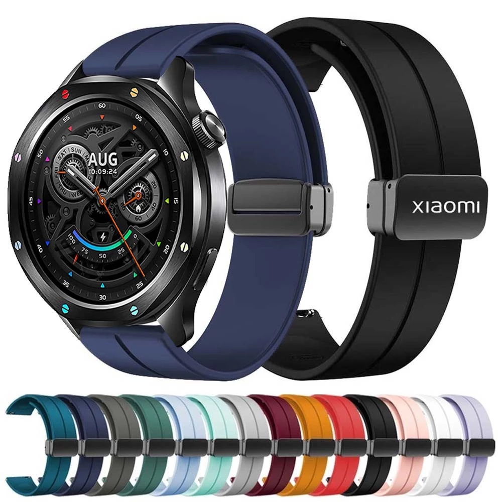 20 มม.22 มม.แม่เหล็กสําหรับ Xiaomi นาฬิกา S4/S3/S2/S1 สายซิลิโคนสําหรับ Redmi นาฬิกา 3/3 Active & Lite