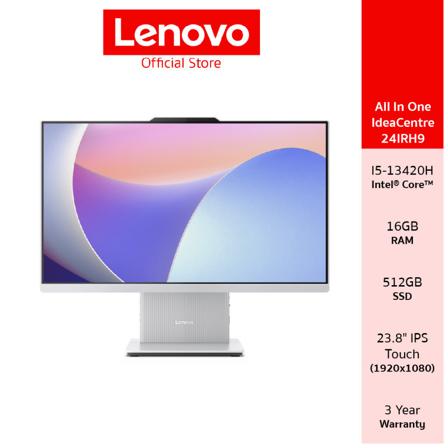 [ผ่อน 0%]Lenovo IdeaCentre AIO 24IRH9(F0HN00F4TA) Intel I5-13420H 16GB SSD 512GB 23.8" IPS Touch