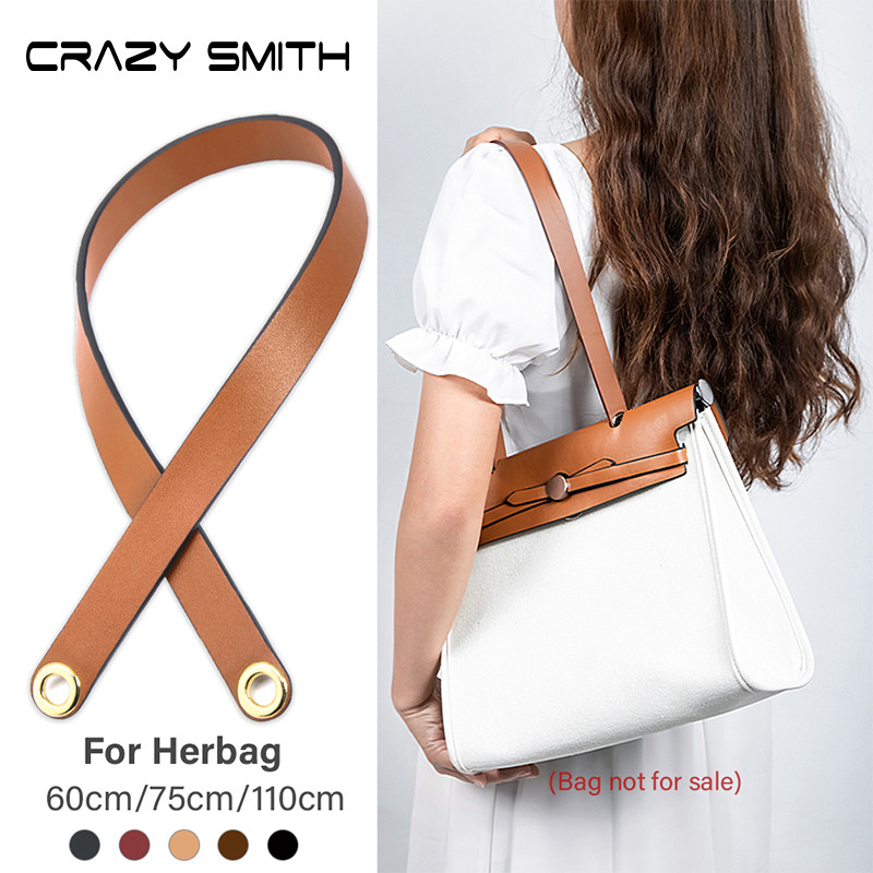 CRAZYSMITH สายคล้องไหล่หนังแท้สำหรับ Hermes Herbag ขนาด 60/75/110 ซม.