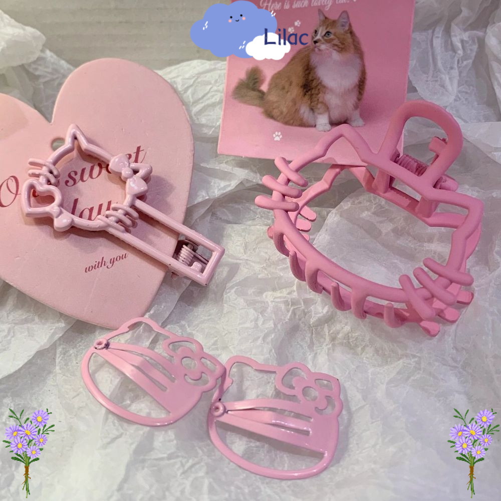 LILACS KT Cat Collection Hairpin, Sanrio น่ารัก Kawaii Hello Kitty BB คลิป, All-match โลหะ Bangs คลิปแฟชั่นอุปกรณ์เสริมผม My Melody BB คลิป