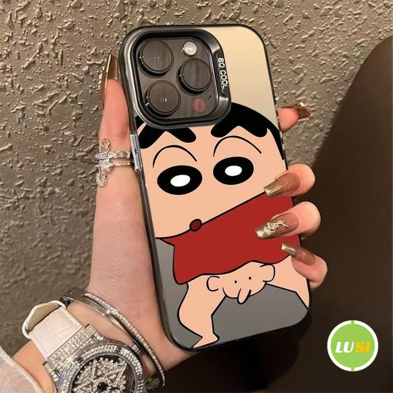 🔥LUSI🔥 เคสโทรศัพท์มือถือ การ์ตูนชินจัง เคสสำหรับไอโฟน 11 For iPhone 11 12 13 14 15 Pro MAX X XS XR XS 6 7 8 Plus SE2020