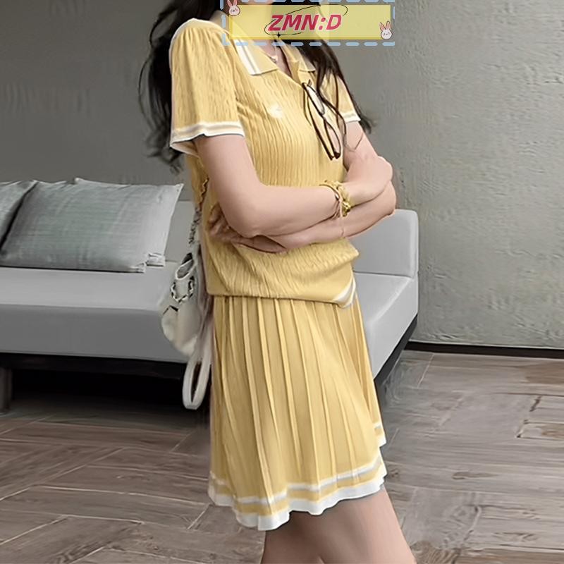 ใหม่wellknowngreat แฟชั่นสไตล์วิทยาลัยเอวสูงหวานถักจีบกระโปรงสําหรับผู้หญิง RRT