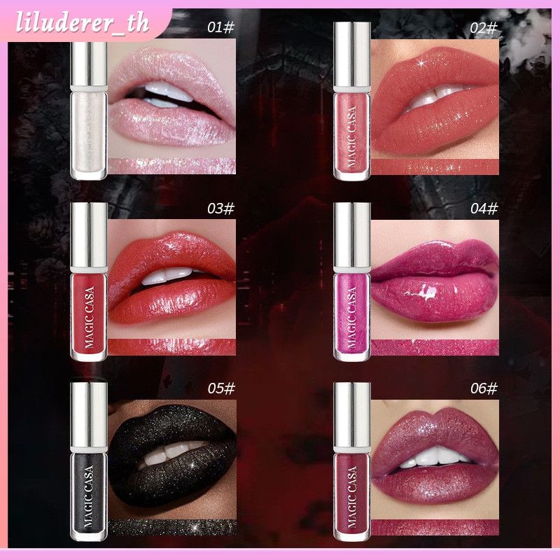 【for Halloween】magic Casa ✨trang Magic Casa Diamond Lip Gloss Halloween Dark Vampire Lip Gloss Nhấp 
