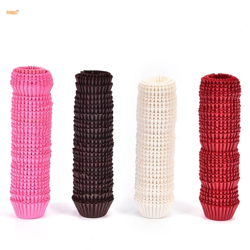 หวาน 500 ชิ้น Chocalate กระดาษ Liners เบเกอรี่ Cupcake กรณีมัฟฟินเค้กสีทึบ PH