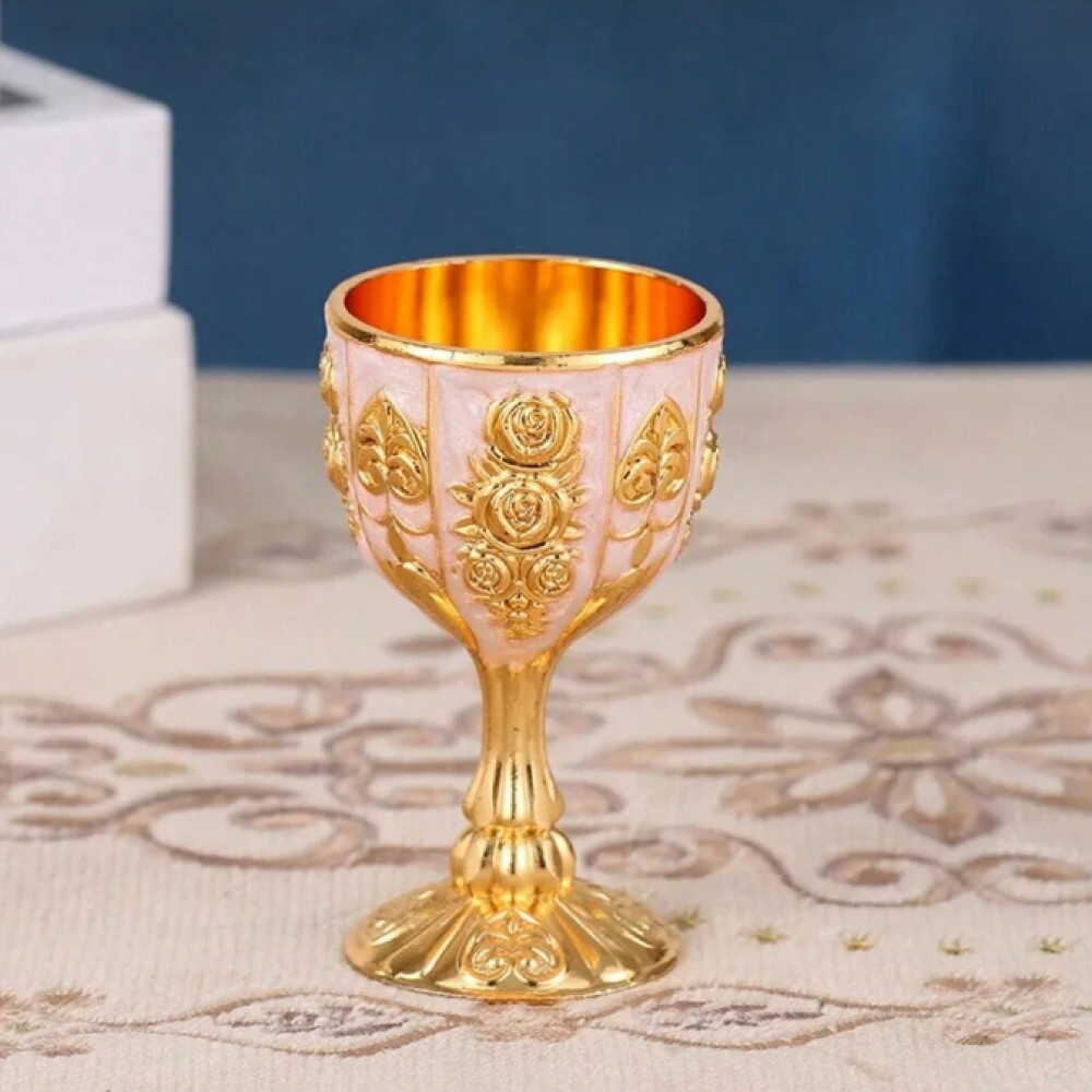 PORTBLE Liquor One Shot European Vintage Carved Rose Glass 30ml