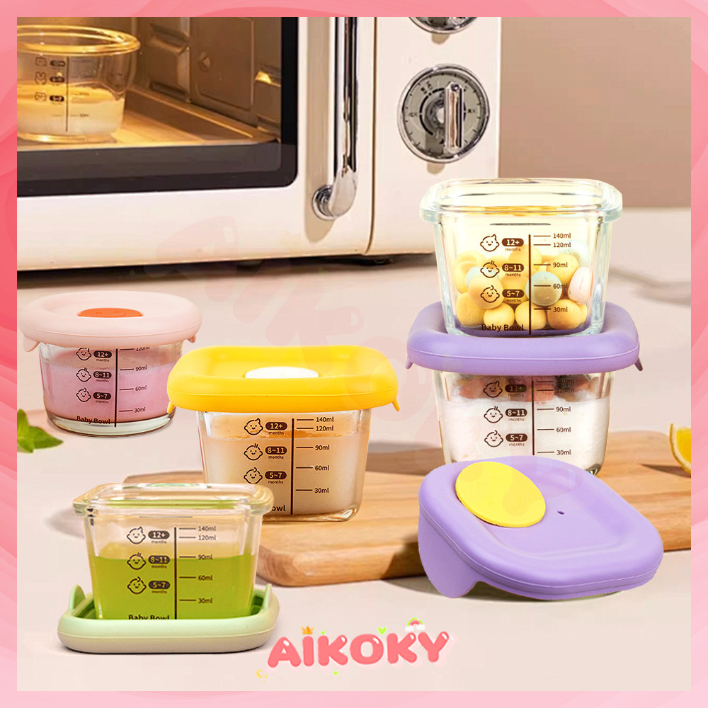 AIKOKY ถ้วยซุปเด็ก ถ้วยแช่แข็ง แก้วเก็บอาหารถ้วย ความจุ 140 มล. กล่องเก็บอาหารเด็ก ถ้วยเก็บอาหารเด็ก ถ้วยเด็ก