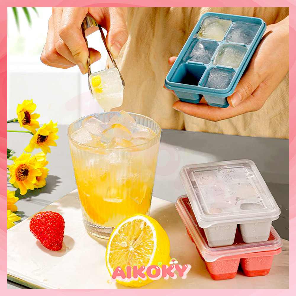 AIKOKY ถาดน้ําแข็งตู้เย็น ถาดลูกบาศก์น้ำแข็ง เพื่อให้ตู้เย็นทำก้อนน้ำแข็งคุณสามารถเลือกหลากหลายสี แม่พิมพ์ถาดน้ําแข็ง