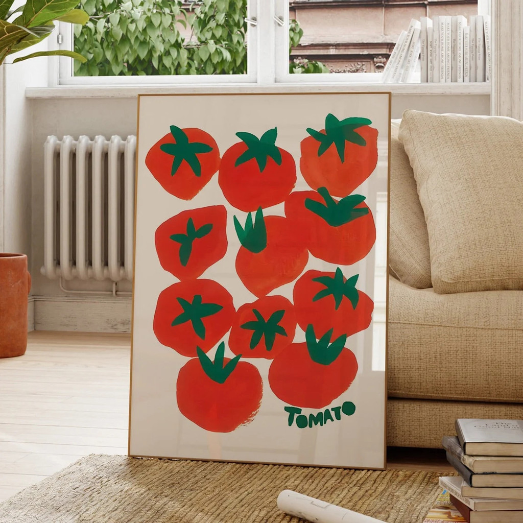 1 ชิ้น,มะเขือเทศครัวพิมพ์,สีแดงอาหารโปสเตอร์,Cafe Wall Art,โมเดิร์นงานศิลปะ,ของขวัญสําหรับ Foodie,อิตาเลี่ยนอาหารโปสเตอร์,สนุกVibrant ภาพวาด