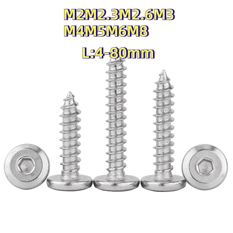 [ZY02-TH-X] Round Flat Hex Socket น็อต สกรู หัวจมแบน หัวกลมแบน งานเฟอร์ฯ สแตนเลส 304 สกรูแตะด้วยตนเอง M2M2.3 M2.6 M3M4M5M6M8
