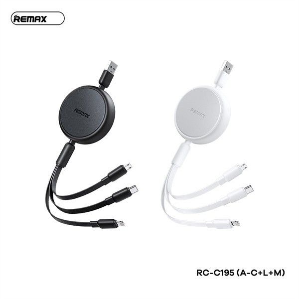 REMAX RC-C195 สาย 3 ตะกั่ว A>C+L+M 3A 1m2 ยาว