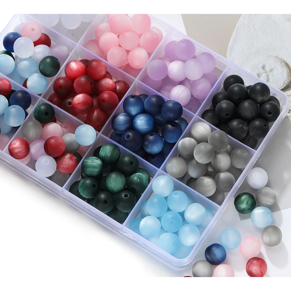 St. kunkka 8/10 มม.เรซิ่น Cats Eye ลูกปัด 10 ชิ้น Tricolor Gradient รอบลูกปัดลูกปัดหลวมสําหรับ DIY สร้อยข้อมือสร้อยคอทํา