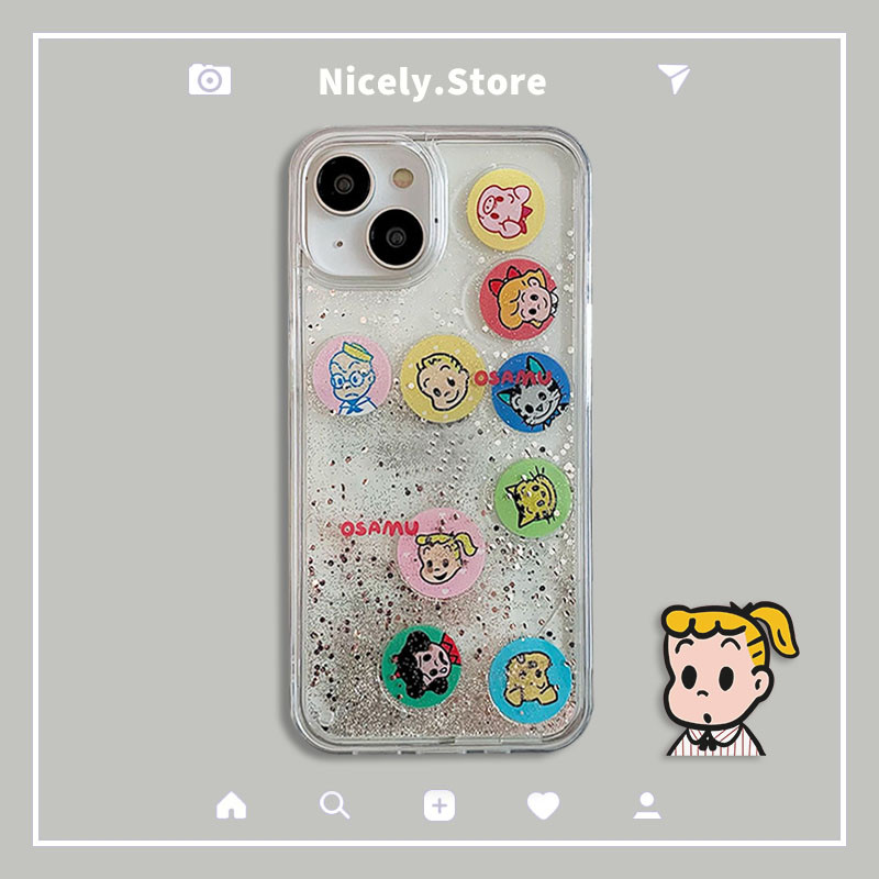 การ์ตูน Harata Osamu Slippable Quicksand เคสโทรศัพท์สําหรับ iPhone 16 15 14 13 12 Pro Max 11 16Promax กันกระแทกอะคริลิค Hard ปลอก