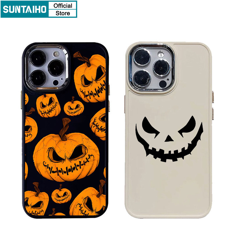 Suntaiho ตลกที่ไม่ซ้ํากันปลอกฮาโลวีนรูปแบบฟักทองเคสโทรศัพท์สําหรับ Iphone 16 15 14 12 13 11 Pro Max IP 7 8 Plus Iphon X Xs XR Xs Max Silicon Soft Premium กันกระแทกปกหลัง