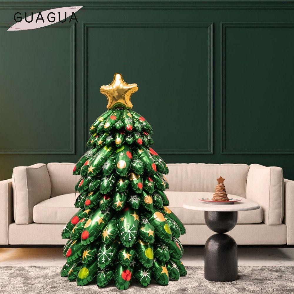 Guogua Xmas Party เครื่องประดับบอลลูน,Xmas Treeขนาดใหญ่ฟอยล์บอลลูน,Santa Claus Stand By Air Christmas Seriesยืนบอลลูนบ้านปีParty Supply