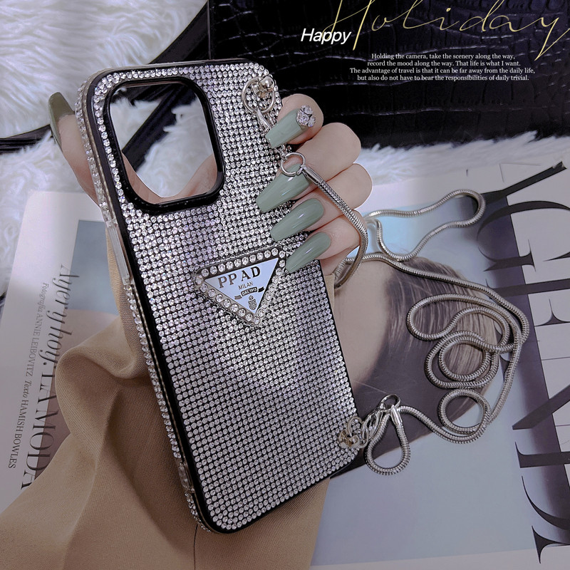 Crossbody lappet dot เจาะ electroplated สไตล์เคสโทรศัพท์สําหรับ iphone 16promax 16 15 14 13 12 11 ProMax XsMax XR X Xs 7 8 Plus โทรศัพท์กลับกรณี
