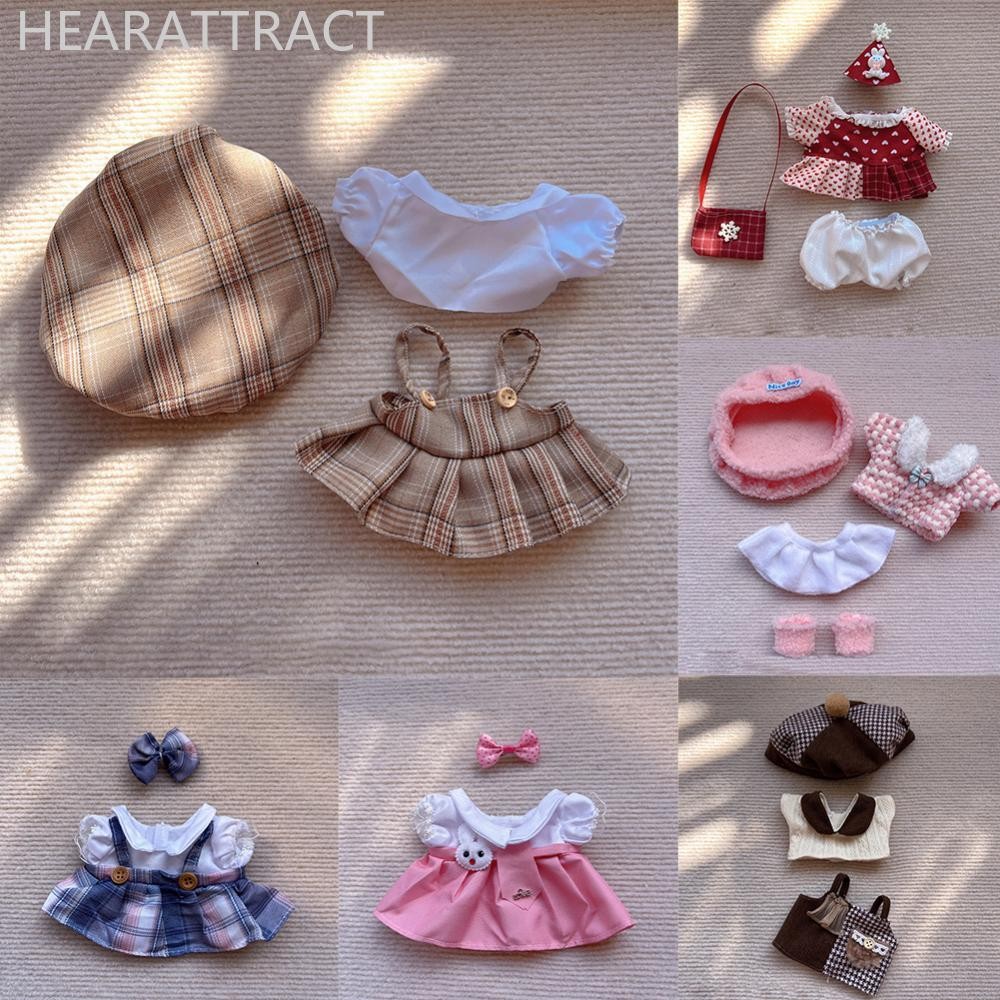 Hearattract 20 ซม.ผ้าฝ้ายตุ๊กตาRompersการ์ตูนตุ๊กตาชุดเปลี่ยนชุดเล่นHouseอุปกรณ์เสริมมินิเสื้อผ้าG2N8