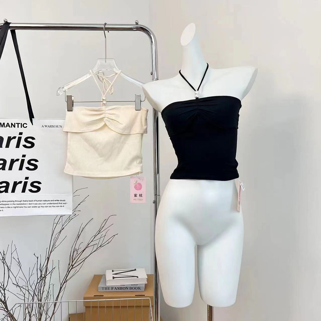 Pure Desire สไตล์ Halter คอ Camisole ผู้หญิงฤดูร้อนออกแบบ Niche เซ็กซี่สาวร้อน Bottoming สั้น Me Gri