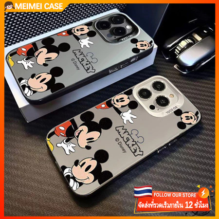 ใช้บังคับ Samsung GALAXY A12 A03S A13 A23 A14 A15 A05 A53 A34 M12 เปลือกเคลือบด้านพรีเมี่ยม Disney Mickey โฮโลแกรมเปลือก