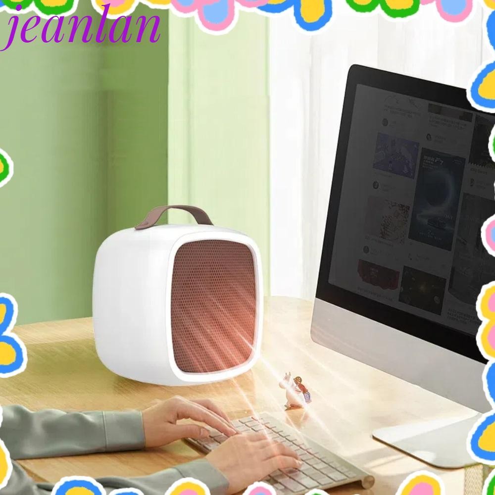 เครื่องทําความร้อนไฟฟ้า JEANLAN พัดลมทําความร้อน 500W Desktop Warm Air Heater, Mini Portable Fast Heating Light Plug in Heater Office Household