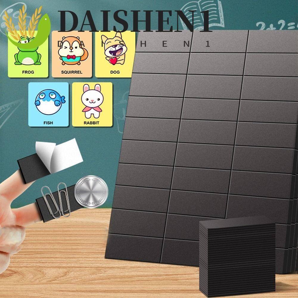 Daishen1 สติกเกอร์แม่เหล็ก ทรงสี่เหลี่ยมผืนผ้า มีกาวในตัว ยืดหยุ่น DIY สําหรับติดกระดานดํา 30 ชิ้น ต่อแผ่น