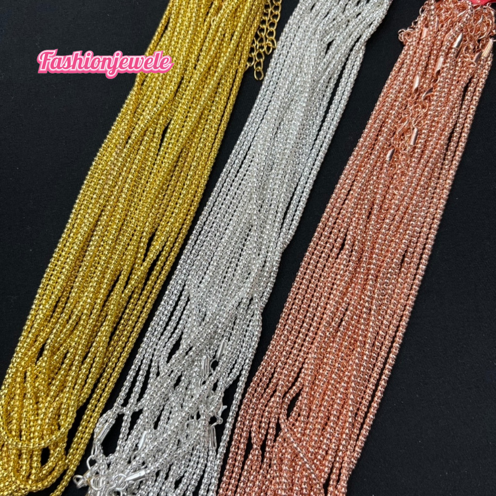 Fashion jewele เครื่องประดับชุดไทย สร้อยคอ เส้นเปล่า สีทอง นาค เงิน ไซร์เปล่า