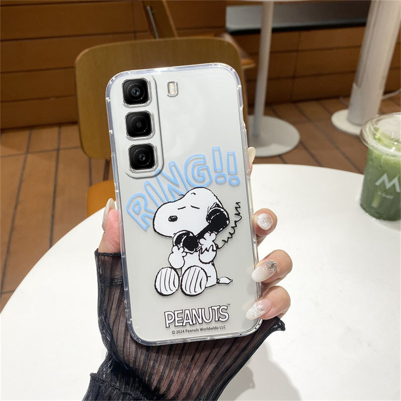 ขายร้อนปลอก INFINIX HOT 50 Pro + Hot50pro Hot50 4G 5G 2024 น่ารัก Snoopy นุ่มโปร่งใส Handphone กรณี INFINIX Hot50 Pro Plus