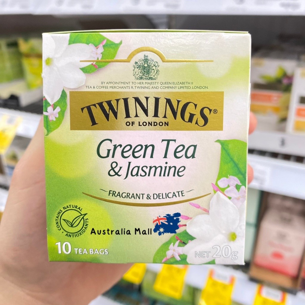 ชา Twinings Tea ชา ทไวนิงส์ Green Tea & Jasmine 1 กล่อง 10 ซอง ส่งตรงจากออสเตรเลีย