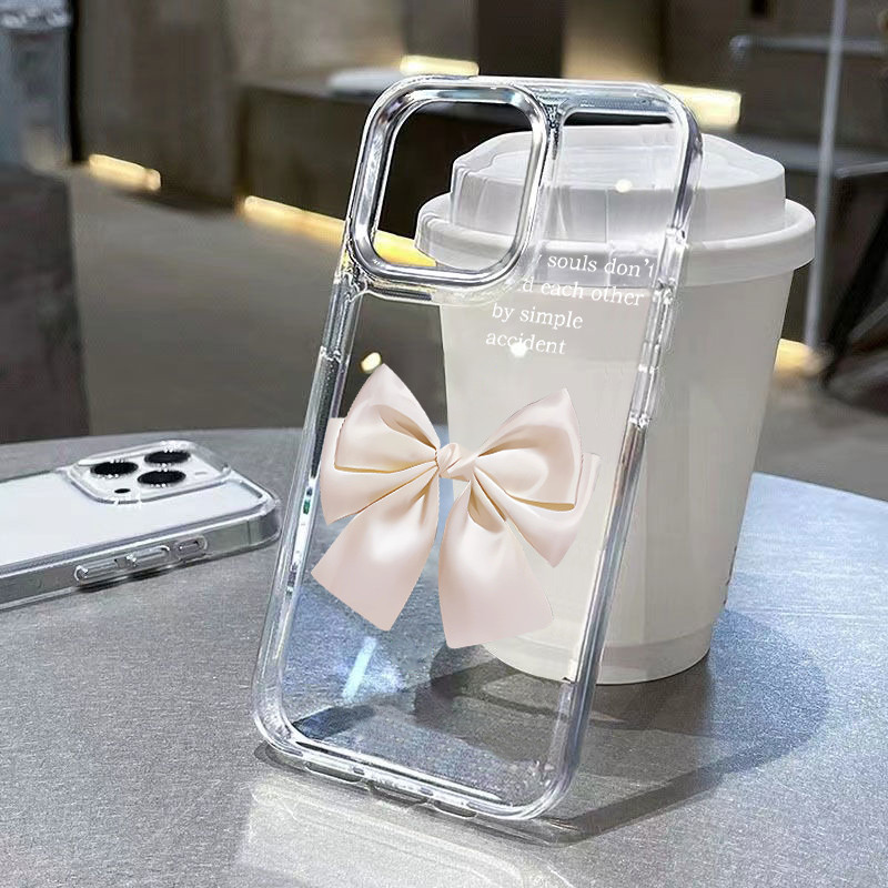 Aesthetic น่ารักหรูหราสําหรับ IPhone ปลอก 16 15 14 13 12 11 Pro Max 8 7 Plus X XR XS นุ่ม Bowknot ซิลิโคนฝาครอบโทรศัพท์