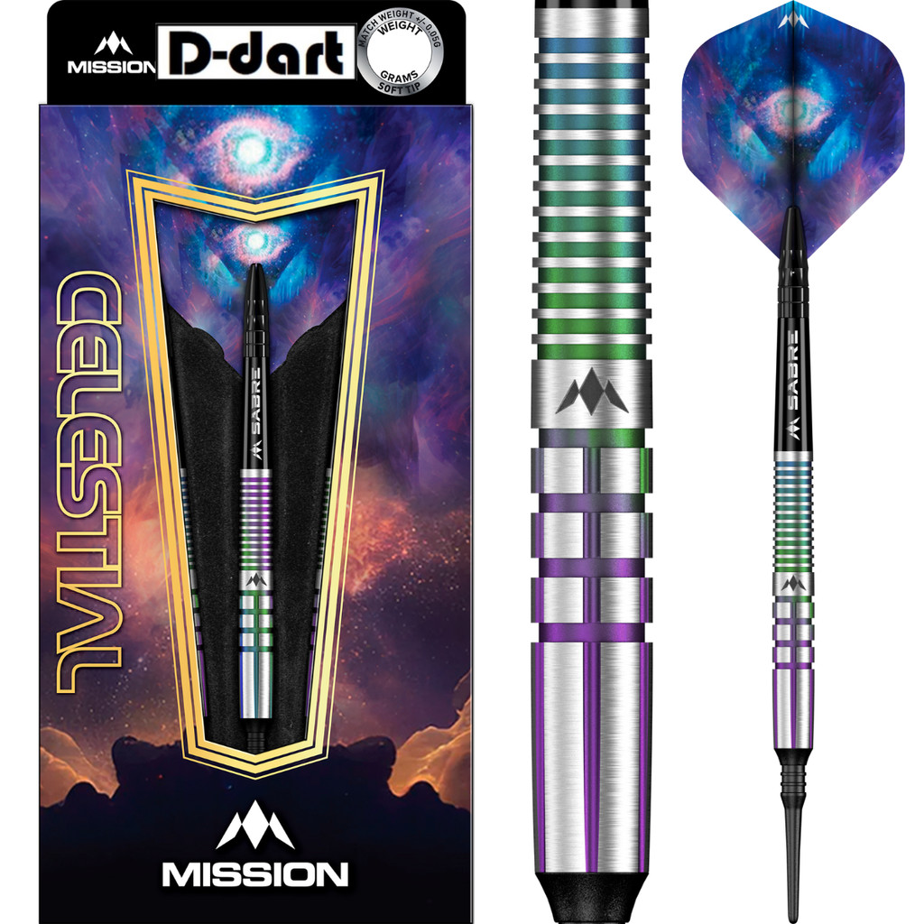 MISSION SOFT TIP DARTS - 18G CELESTIAL CORAL PVD 95% TUNGSTEN DART SET ELECTRONIC DART (ARROW DART K