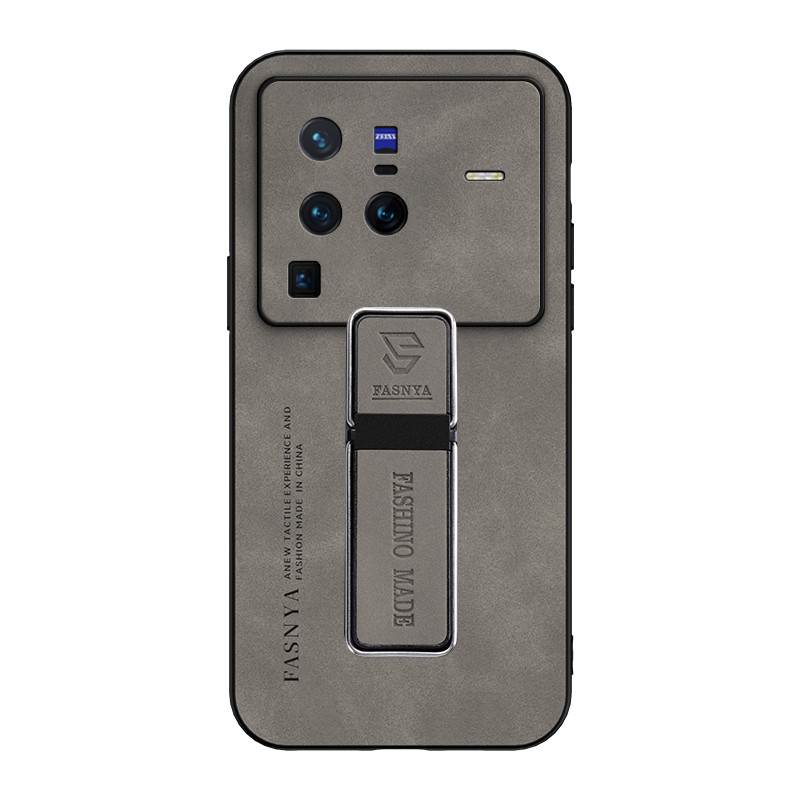 สําหรับ VIVO X80 Pro เคสโทรศัพท์หนังกลับหนังแกะหรูหราพร้อมที่ยึดในรถยนต์แบบแม่เหล็กมัลติฟังก์ชั่น