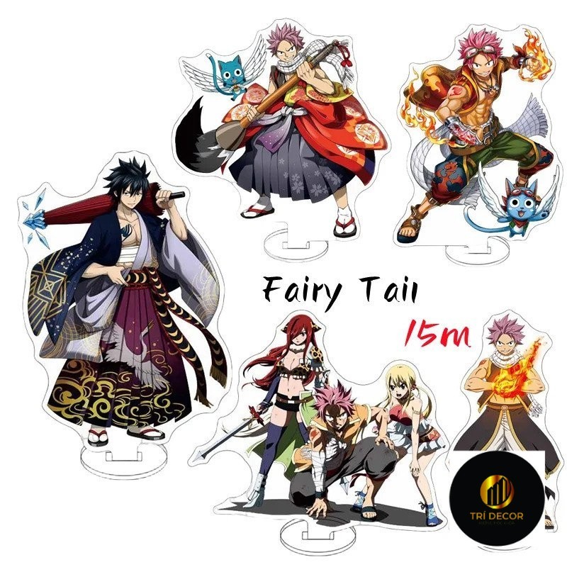 Anime Fairy Tail 100 ปี Quest ขาตั้งอะคริลิค Action Figure Natsu ของเล่น PVC Fairy Tail Desktop Stan