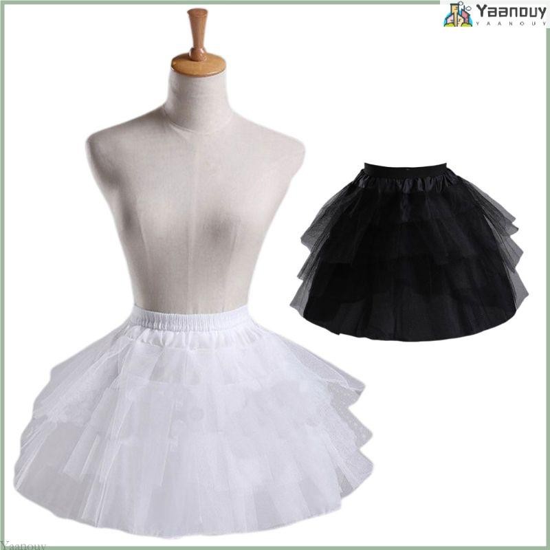 Yaa คอสเพลย์แม่บ้านสวม Lolita Pettiskirt ห่วงสั้น Petticoat สาวบัลเล่ต์ตาข่าย Y