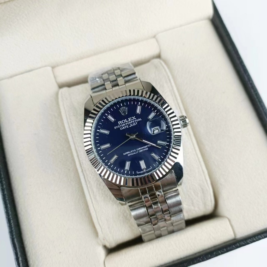 Rolex ร้อนสบาย ๆ ธุรกิจผู้ชายและผู้หญิงปฏิทินแถบเหล็กผู้ชายและผู้หญิงนาฬิกาควอตซ์, นาฬิกาแฟชั่นอเนกประสงค์