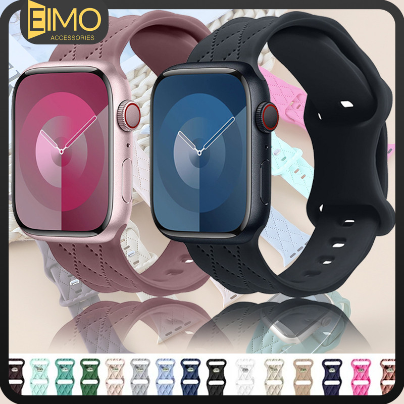 สายซิลิโคน For Iwatch Apple Watch Ultra 2 Series 10 9 8 7 6 5 4 49มม 46 45 42 38 40มม กีฬาการพิมพ์ ระบายอากาศได้ วงดนตรี