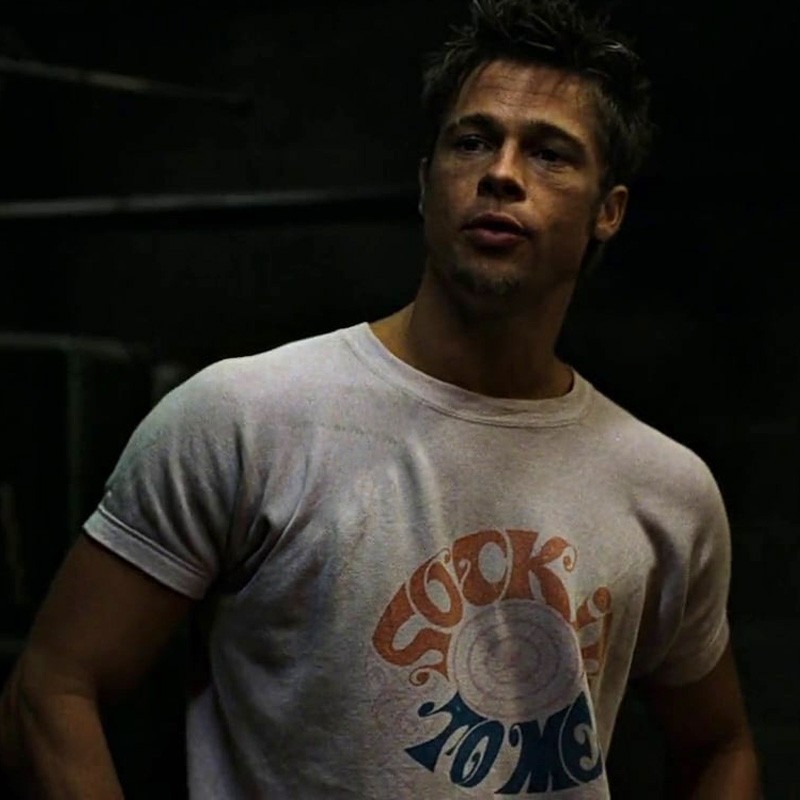 Readystock Fight Club Brad Pitt เสื้อยืดแขนสั้นทรงหลวมสําหรับผู้ชายและผู้หญิง 1106