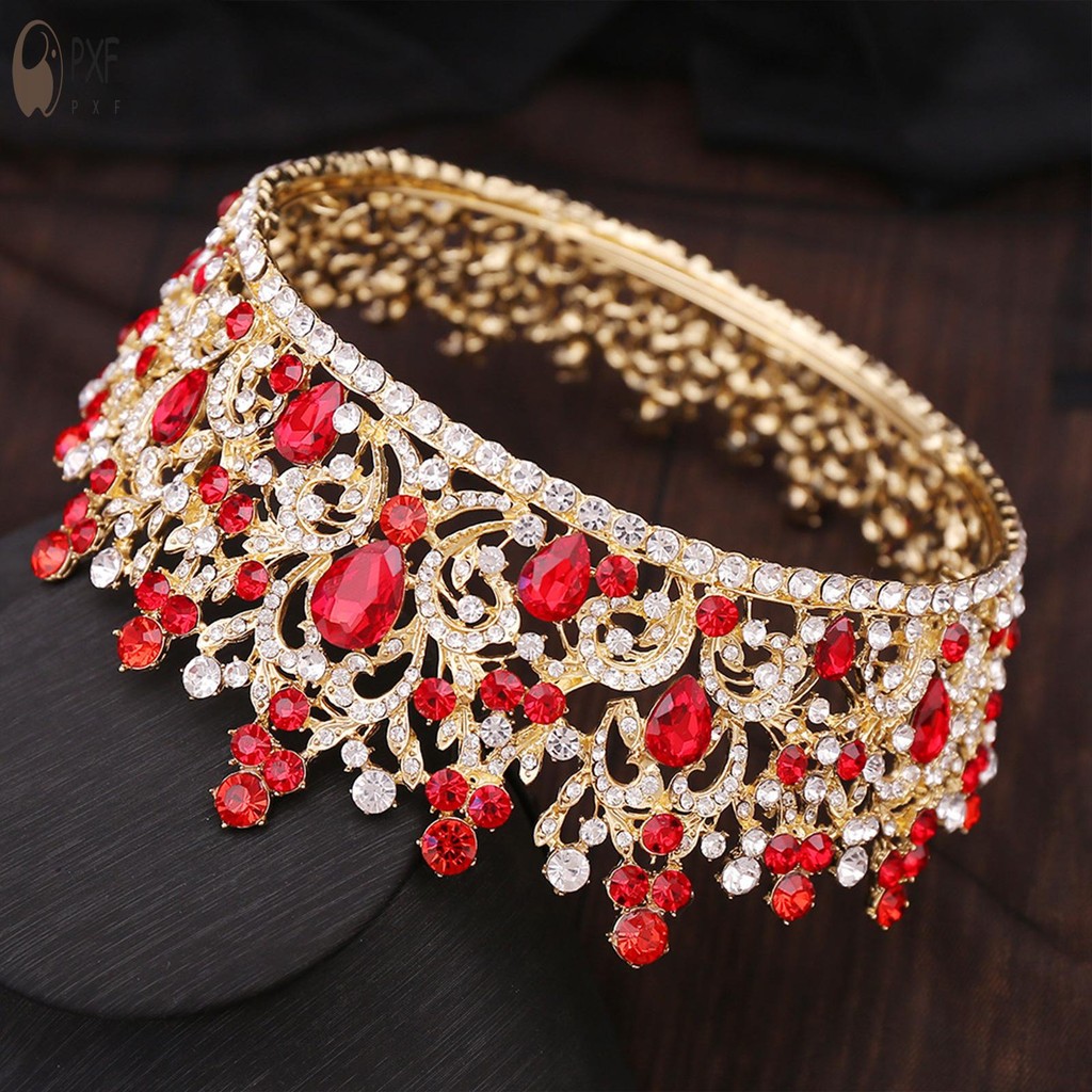 ผู้ใหญ่เจ้าหญิงคริสตัลมงกุฎ Headwear Rhinestones ฝังโลหะผสมผม Hoop - รูปที่ 2