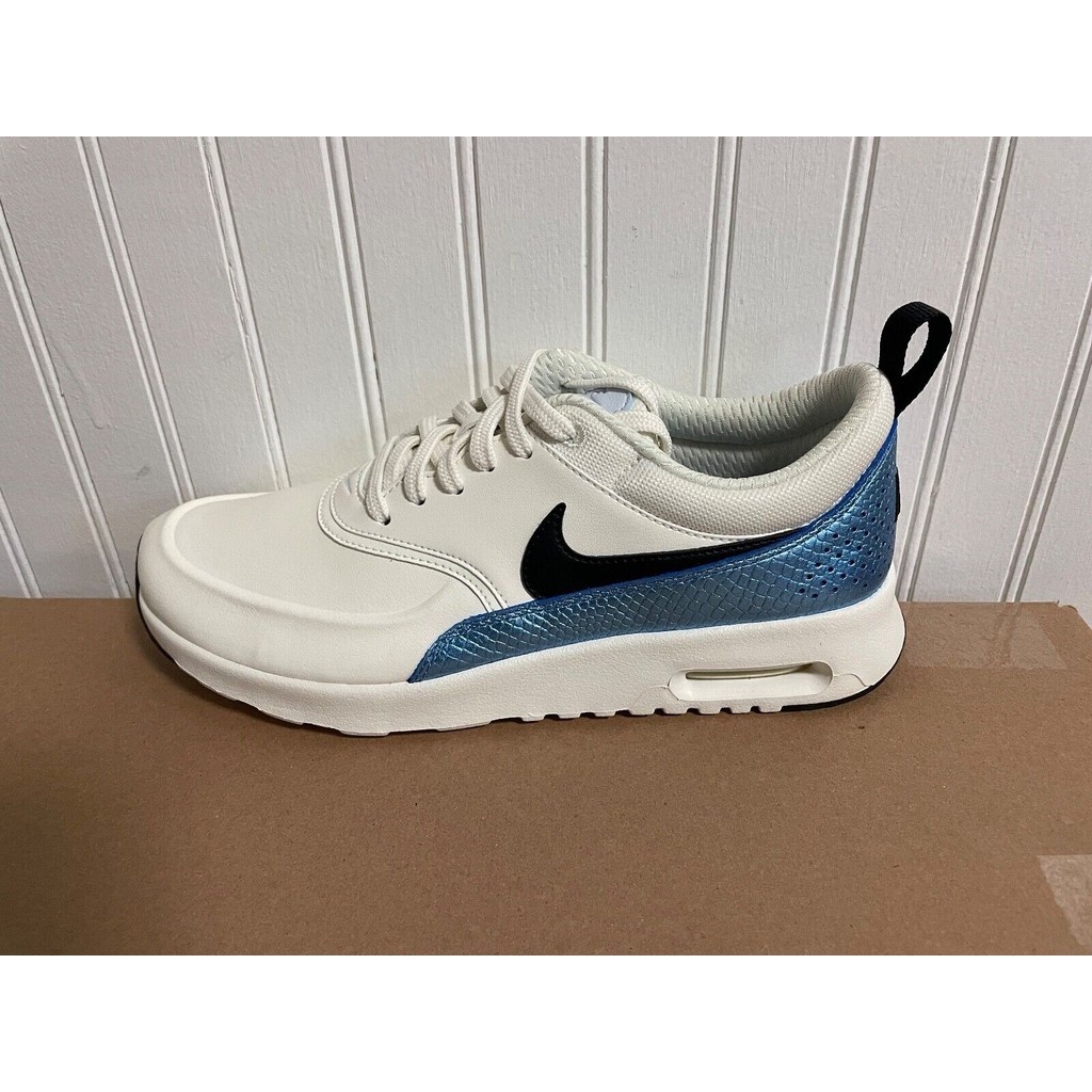 รองเท้าผ้าใบ Nike Air Max Thea Premium White Black Blue 616723 106 สตรี ไซส์ 7