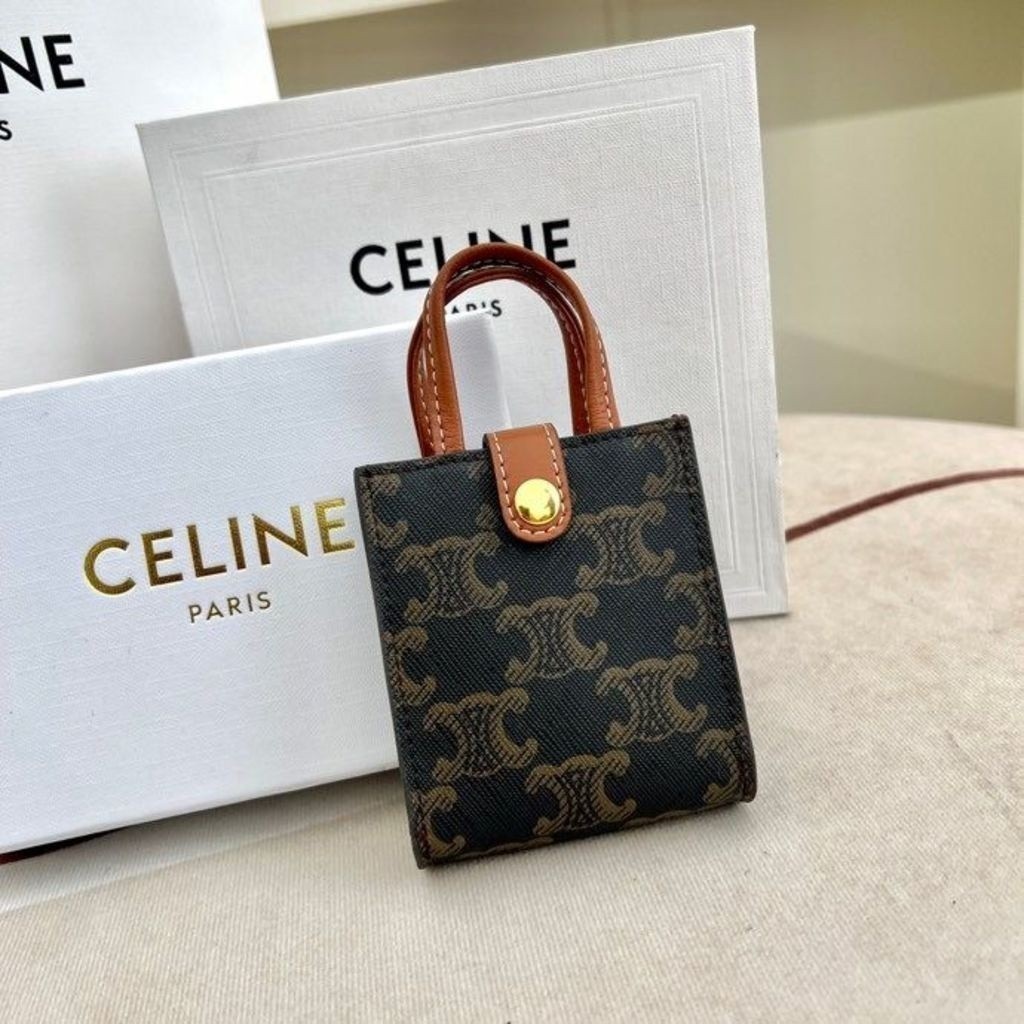 2024 กล่องของขวัญใหม่ Celine Arc de Triomphe กระเป๋าสตางค์สั้น Crossbody กระเป๋าใบเล็ก Multi-Functio