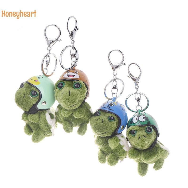 <Honeyheart> Kawaii หมวกกันน็อคเต่าพวงกุญแจน่ารักการ์ตูน Plush Sea Turtle จี้ตุ๊กตาคู่กระเป๋า Ch รถ Key Holder เด็กของเล่นของขวัญ Nice