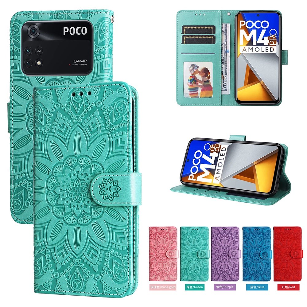 Datura ดอกไม้นูนสําหรับ Xiaomi Mi POCO F4 X3 GT X4 M4 M3 M2 Pro X3 NFC หนัง Filp กระเป๋าสตางค์เคสโทรศัพท์