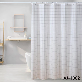 ม่านห้องน้ำ ขนาด180X180cm ผ้าม่านกันน้ำ, พลาสติกกันน้ำ ติดตั้งง่าย รูปแบบหลาย