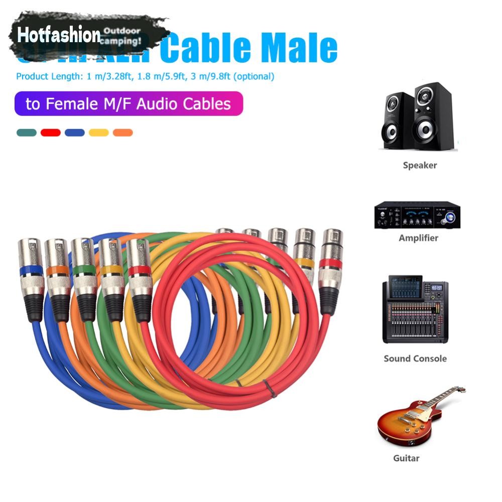 5 ชิ้น 3Pin XLR สายชายกับหญิง M/F ฟอยล์ + สายสัญญาณเสียงป้องกันแบบบราซิล