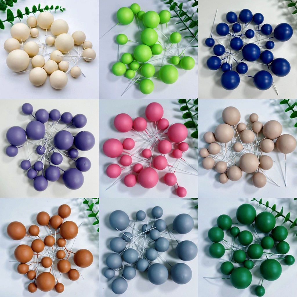 20ชิ้นที่มีสีสันลูกเค้ก ที บน โฟมบอลฟองลูกตกแต่งเค้กบอลรูปเค้กแทรก ที บน สําหรับวันเกิดเด็กอาบน้ําอุปกรณ์ตกแต่งงานแต่งงาน - รูปที่ 4