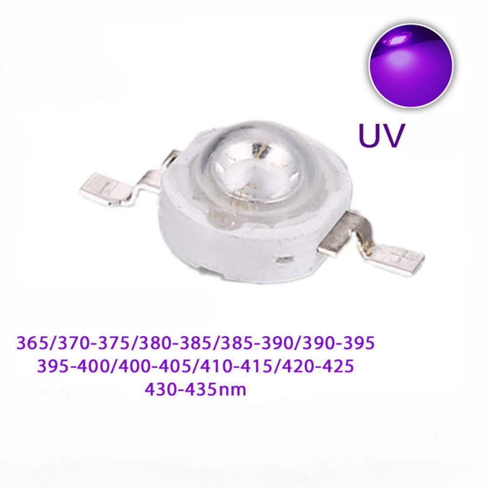 10pcs 3W High Power LED ชิป Beam UV 365nm 370nm 381nm 390nm 400nm 410nm 420nm 420nm 420nm