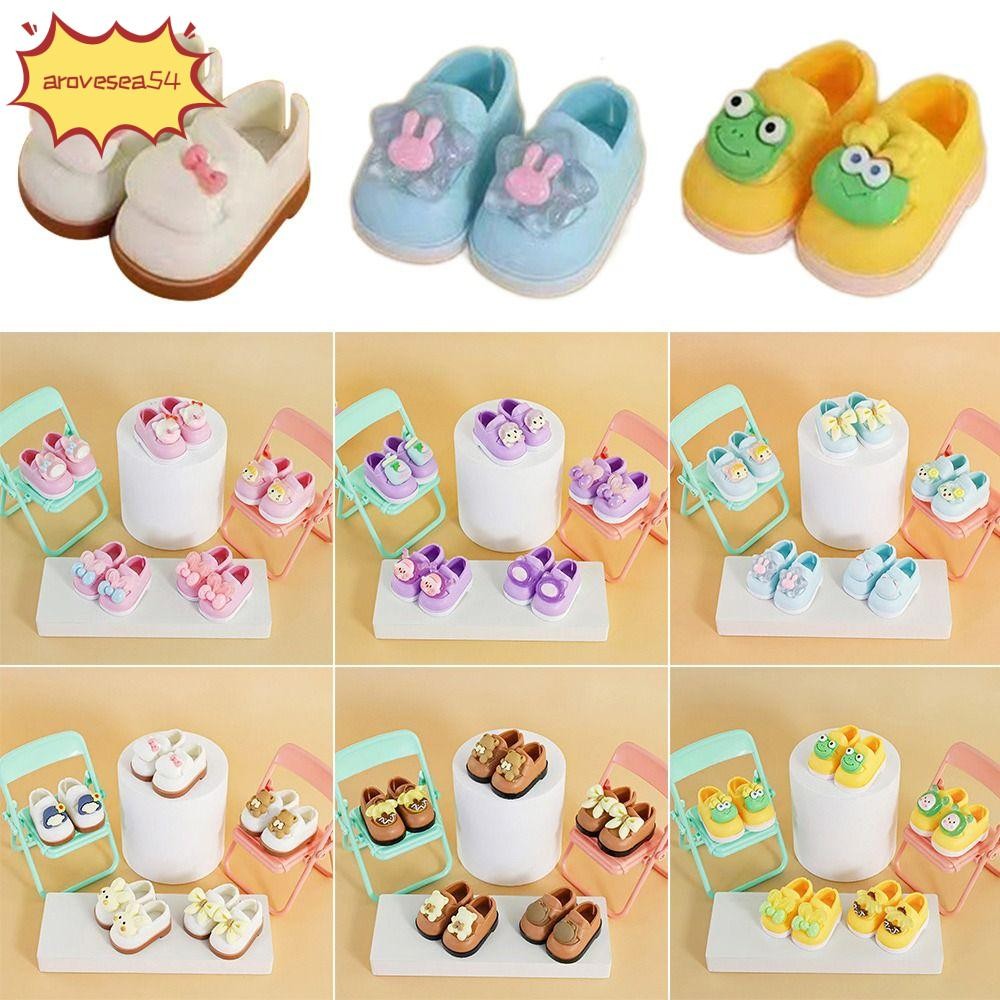 รัก ตุ๊กตาแต่งตัว,ตุ๊กตาทํามืออุปกรณ์เสริมรองเท้ามินิ,การ์ตูนพีวีซีหนังเทียมแบบ4เซนติเมตรรองเท้าเด็กของเล่น