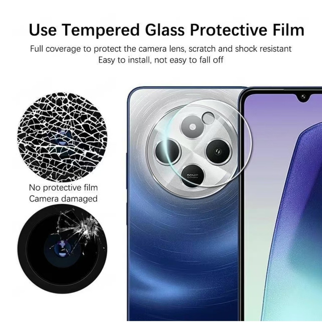 ฟิล์มกล้อง For POCO C75 ฟิล์มกระจกเลนส์กล้อง กันกระแทก กันรอย