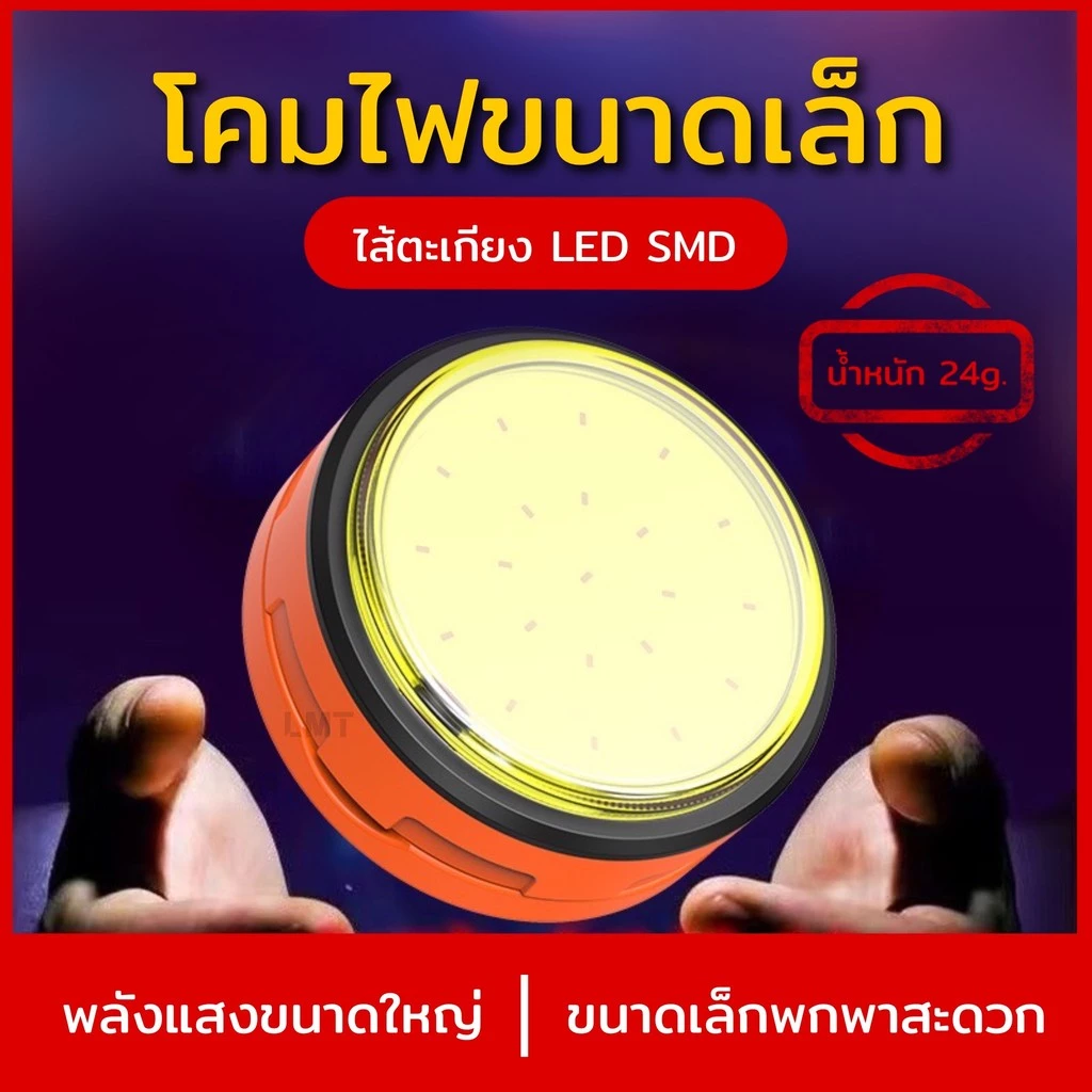 ไฟแคมป์ปิ้ง LED ชาร์จได้ พลังงานสูง มีแบตสำรองและฐานแม่เหล็ก - รูปที่ 1